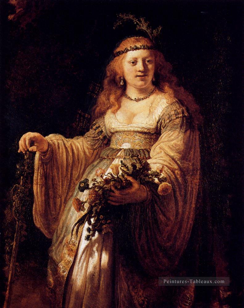 Portrait de la flore Rembrandt Peintures à l'huile